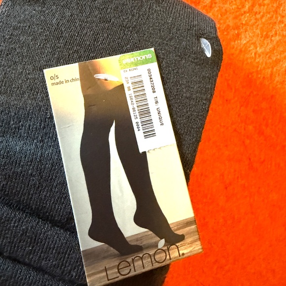 Lemon gray terry-lined tigh-highs overknee socks NWT - Picture 4 of 8